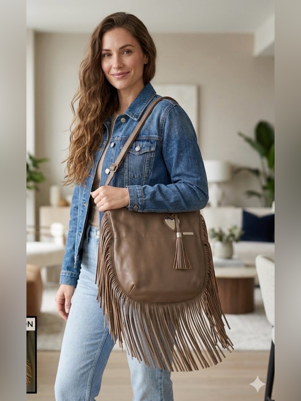23. Robert Dice Western Style Lether Hobo Fringe Bag